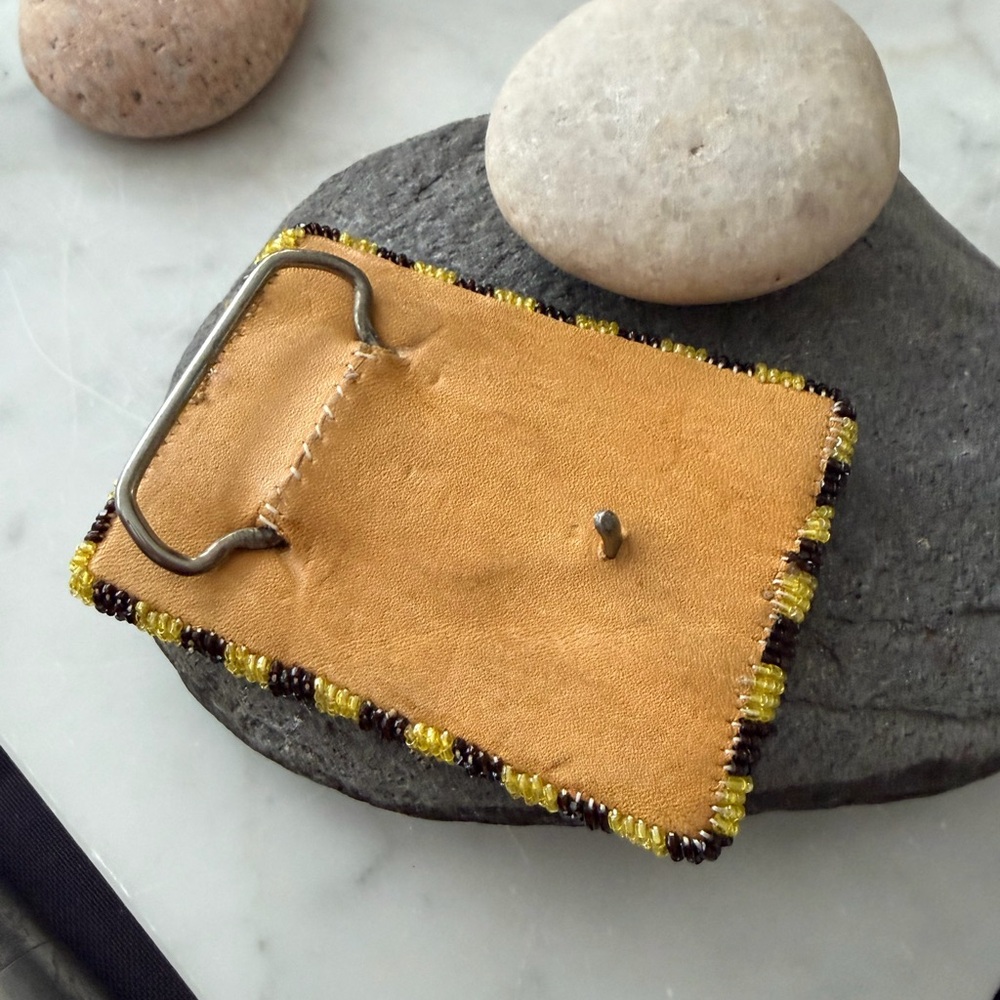 Beaded Native American Vintage Belt Buckle - Picture 6 of 8
